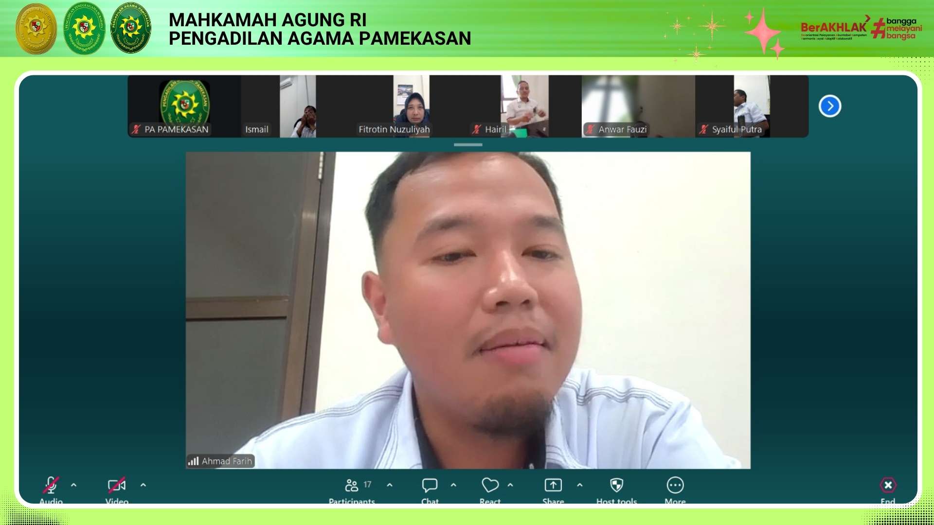 Mantapkan Kesiapan Teknis. Panitia Kurban PA Pamekasan Gelar Rapat Koordinasi Virtual Jelang Iduladha 1447 H